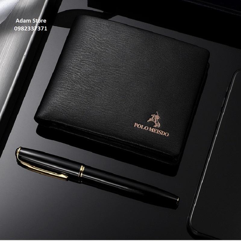 Ví Da Bò Nam Cao Cấp Hàng Hiệu POLO MEISDO Full Hộp Phù Hợp Làm Quà Biếu Tặng Sinh Nhật Bảo Hành 24 Tháng