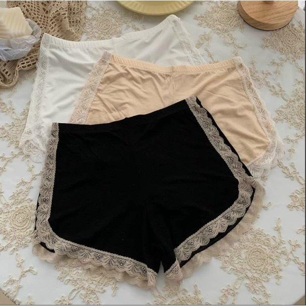 M97. Quần lót váy viền ren, quần đùi nữ cotton viền ren sang chảnh mặc nhà, mặc trong váy