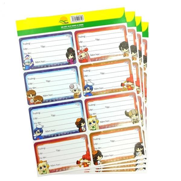 Nhãn Học Sinh 8 Ô - Lớp Học Mật Ngữ (4 Tờ/Xấp) (Mẫu Màu Giao Ngẫu Nhiên)