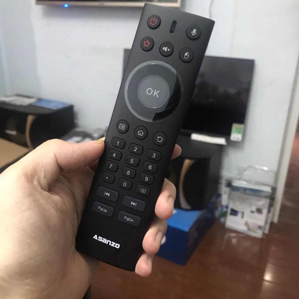 Remote điều khiển giọng nói kiêm chuột bay smart tivi Asanzo HD03C - Hàng Chính Hãng