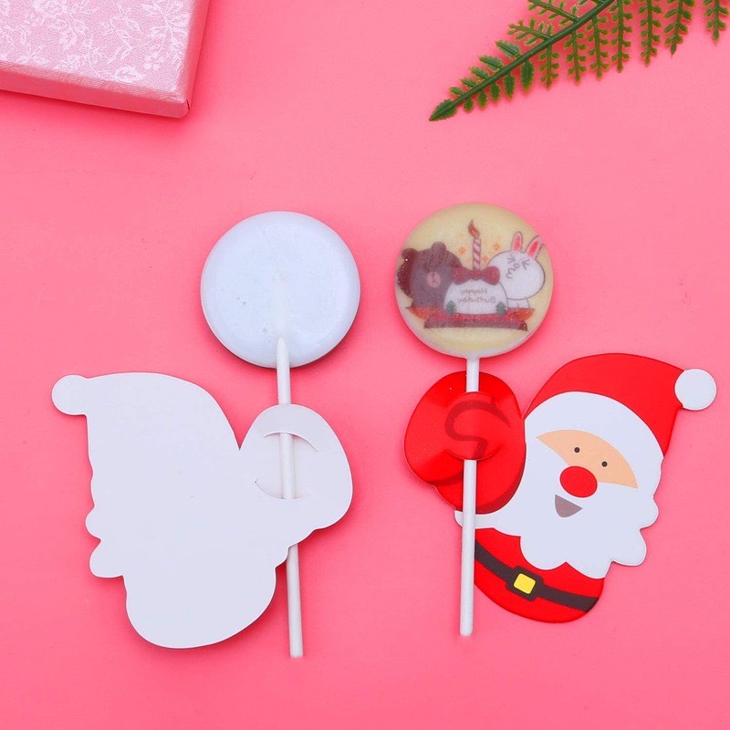 Set 10 Thiệp Giấy Noel Giấy Gói Kẹo Mút Giáng Sinh - Quà Tặng Noel Xinh Xắn