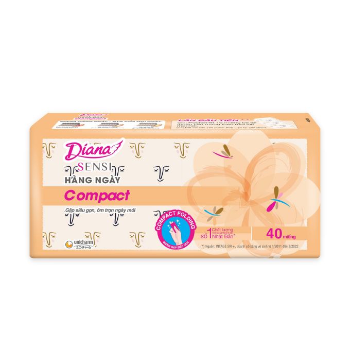 Combo 3 Băng Vệ Sinh Diana Hàng Ngày Compact Gói 40 miếng
