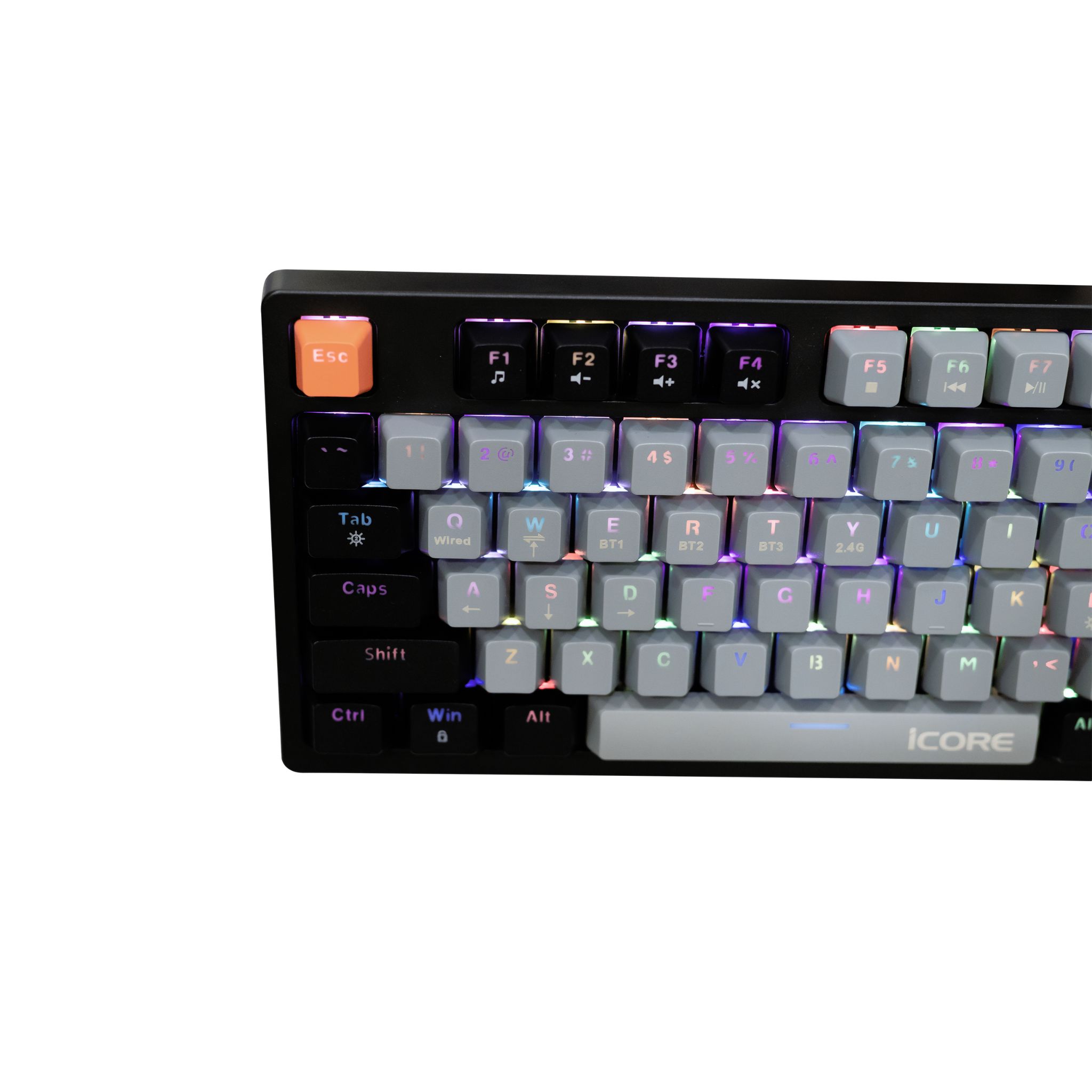 Bàn Phím Cơ Không Dây iCore G981 - 3 Trong 1 - Kết Nối 5 Thiết Bị, Đèn RGB, Giá Rẻ - Hàng chính hãng