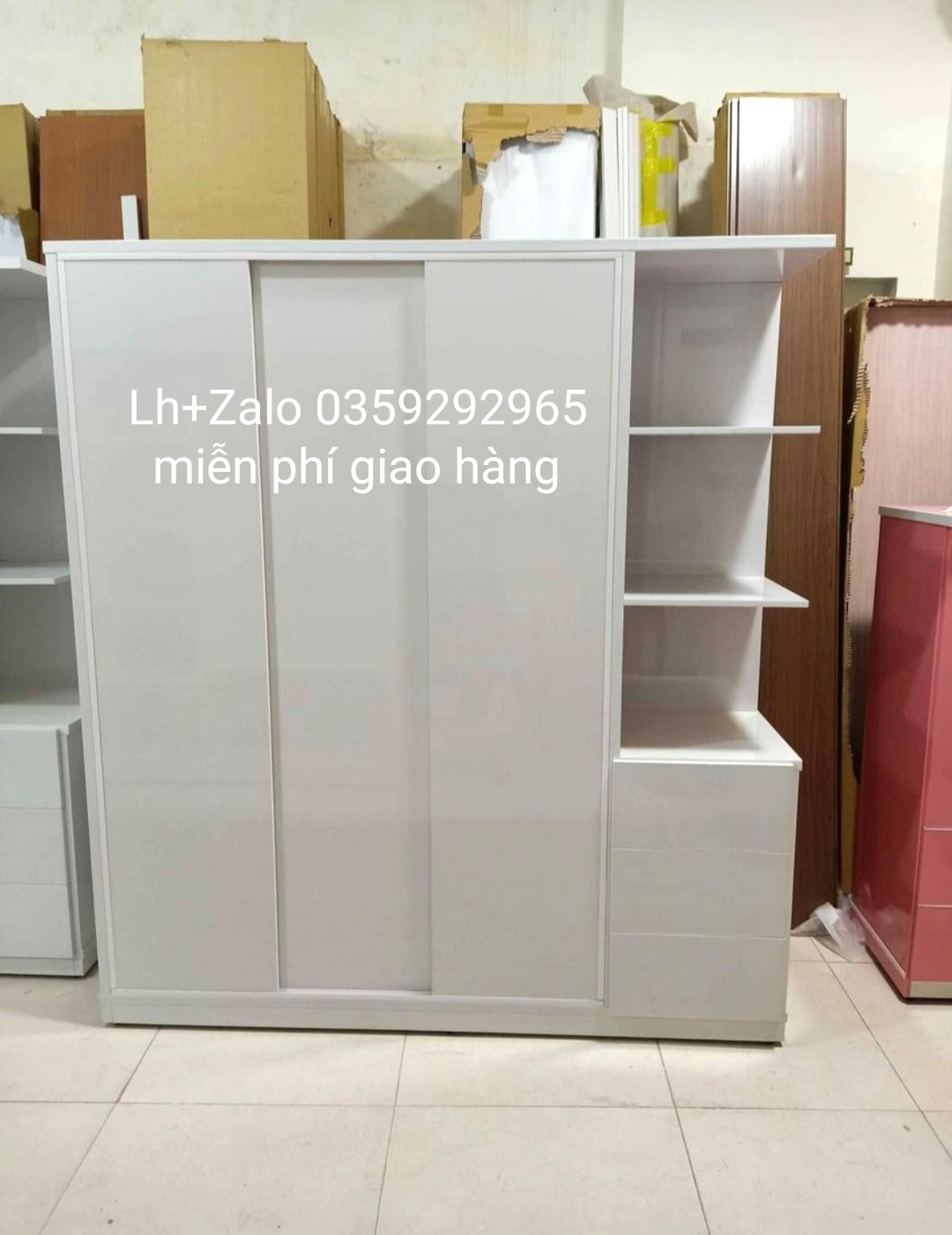 Tủ nhựa đài Loan 3 cánh 1 kệ cửa lùa