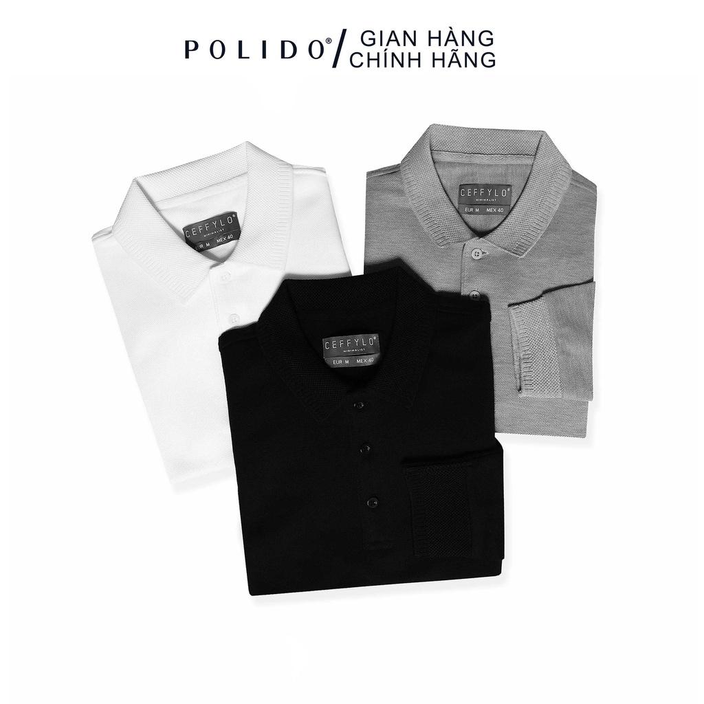 Áo Polo Nam Dài Tay Trơn Basic CEFFYLO Màu Đen Chuẩn Style Thanh Lịch