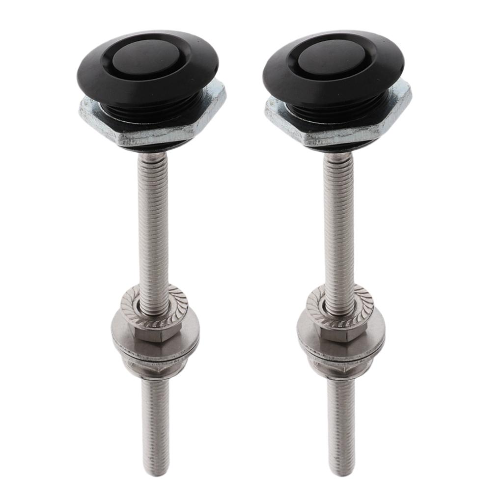 Pair Aluminum Alloy Bonnet Hood Pin Lock Quick Release Universal Black