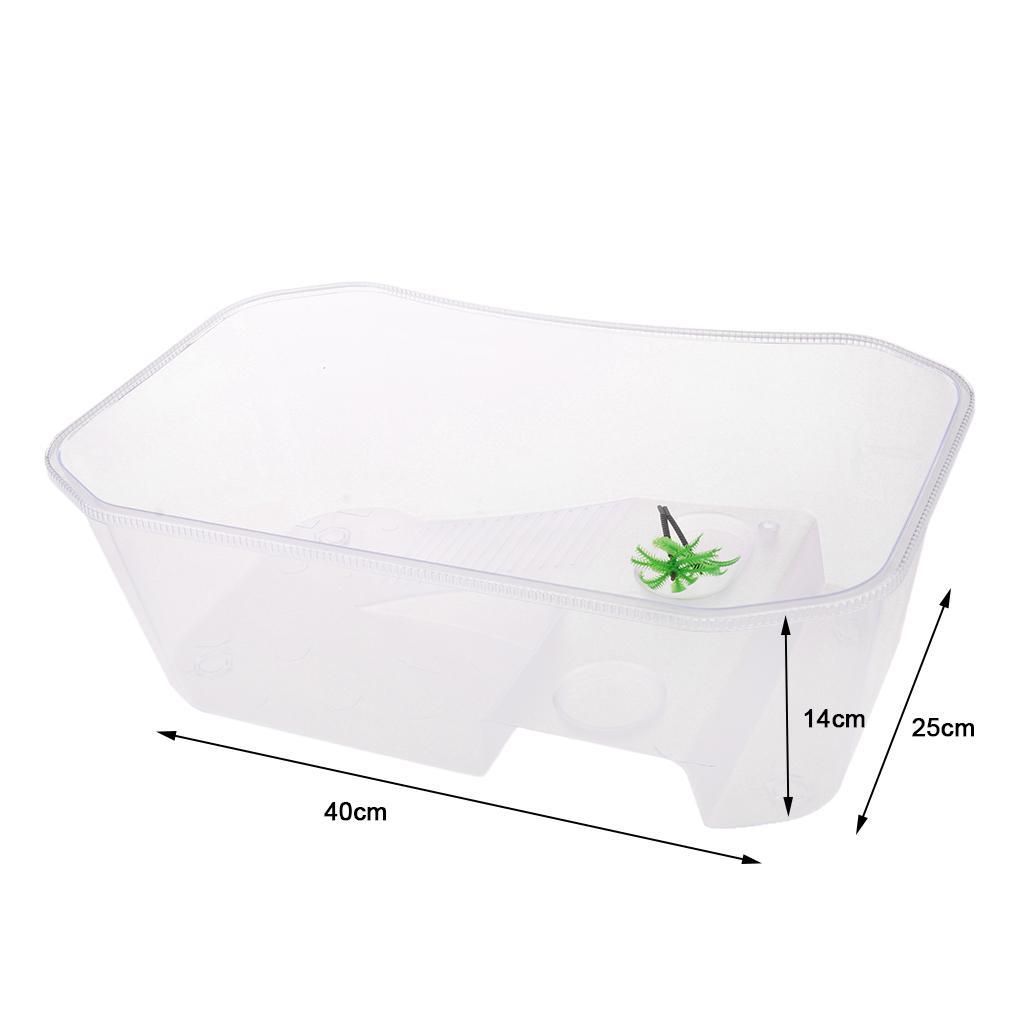 3 Pieces Plastic Reptile Terrapin Tortoise Turtle Tank Vivarium Feeding Box