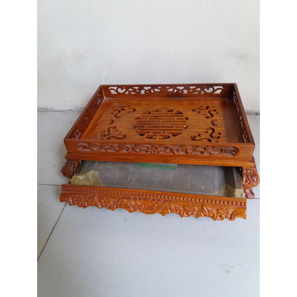 Khay trà gỗ hương kích thước 32x40