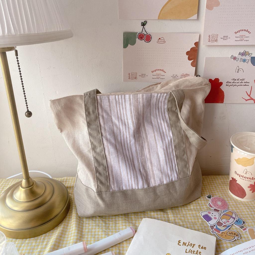 Túi đeo vai Petit (Túi đeo vai vải linen vintage) - May's Tote Bag