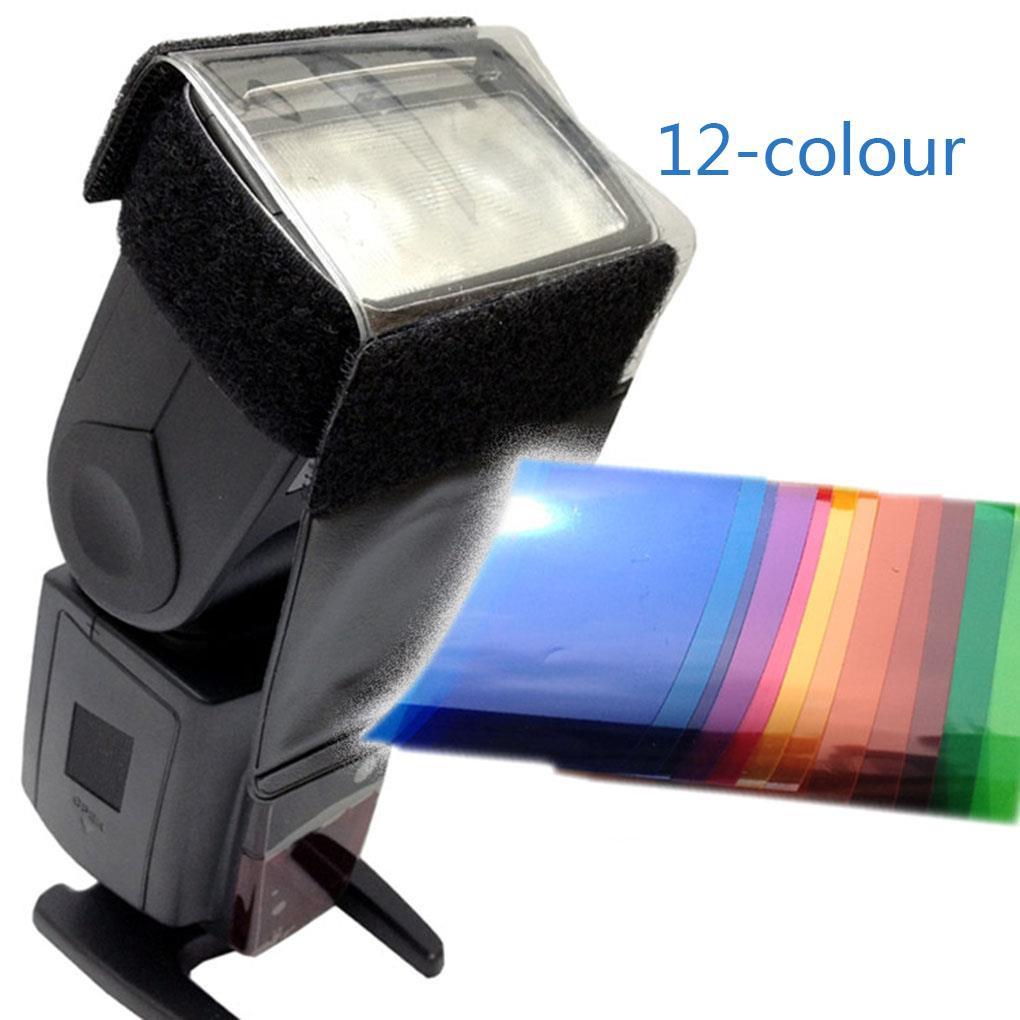 Set 12 Tấm Lọc Ánh Sáng Màu Sắc Dành Cho Đèn Flash Máy Ảnh