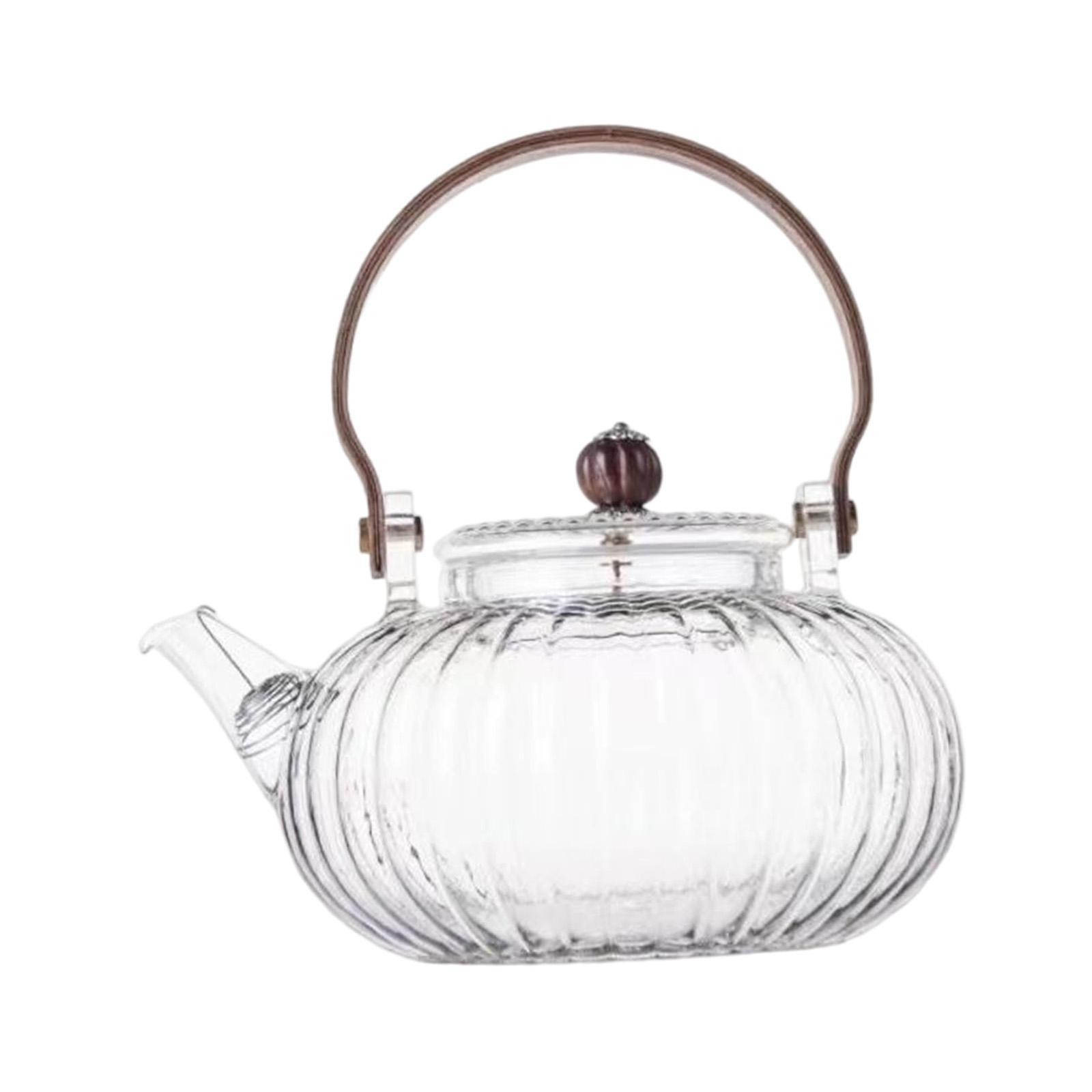 Clear Glass Teapot 750ml Hand Blowing Borosilicate Tea Kettle Tea Pot