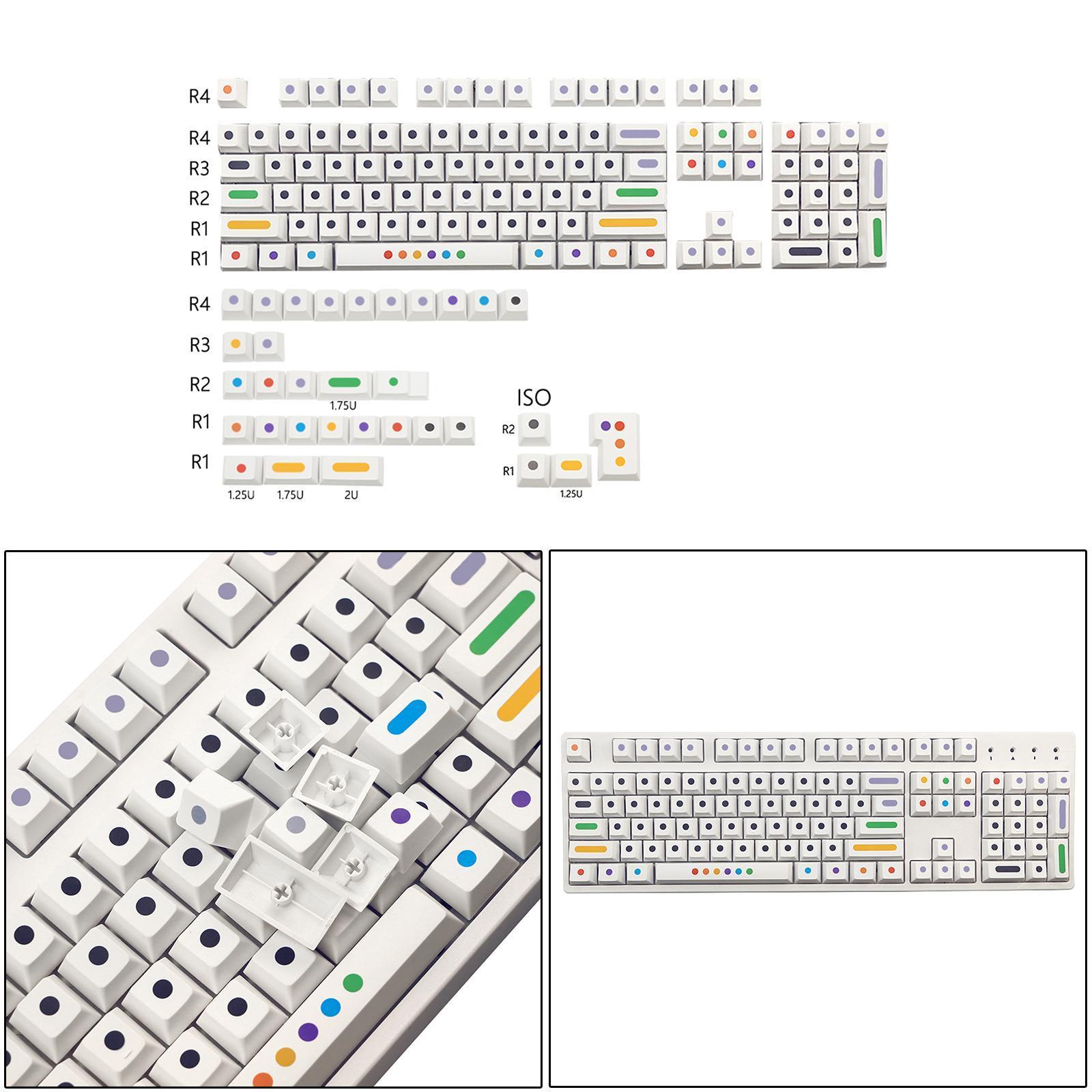 136 Key PC Gaming Mechanical Keyboard Keycaps, PBT Keycaps, 136 Key Basic Keycaps, for Laptop Desktop Computer Waterproof Anti-Slip Home DIY