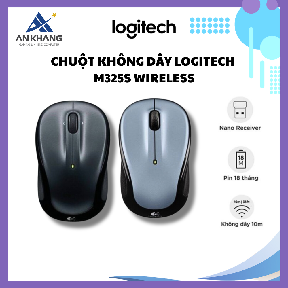 Chuột không dây Logitech M325S Wireless - Hàng Chính Hãng - Bảo Hành 36 Tháng