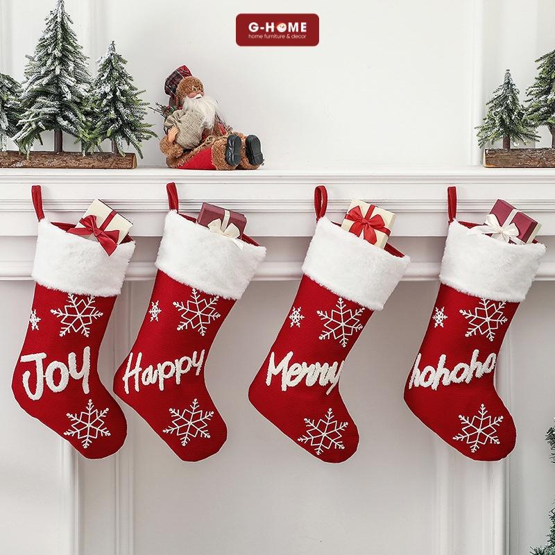 Tất treo trang trí giáng sinh GHOME tất decor noel mang không khí lễ hội giáng sinh vào nhà TAT22 M1