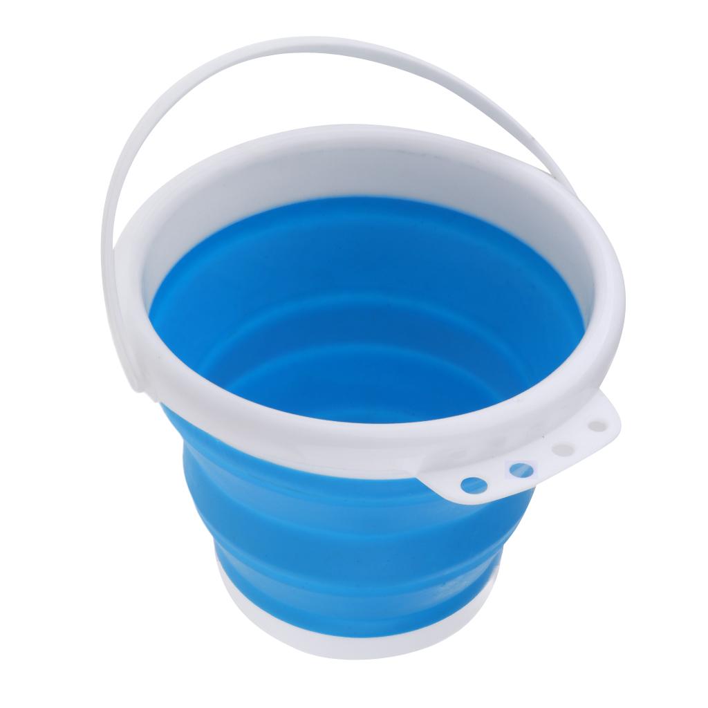 Folding Collapsible Silicone Bucket Outdoor Barrel Handwashing Basin 3L B