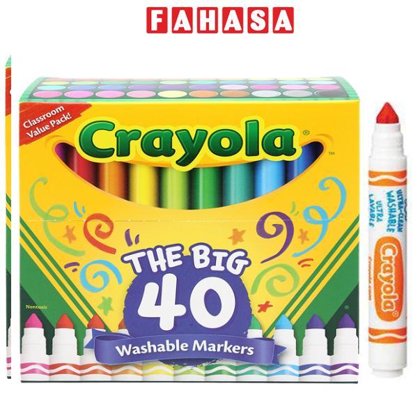 Hộp 40 Bút Lông Màu Crayola Nét Đậm - Dễ Tẩy Rửa - Crayola 587858
