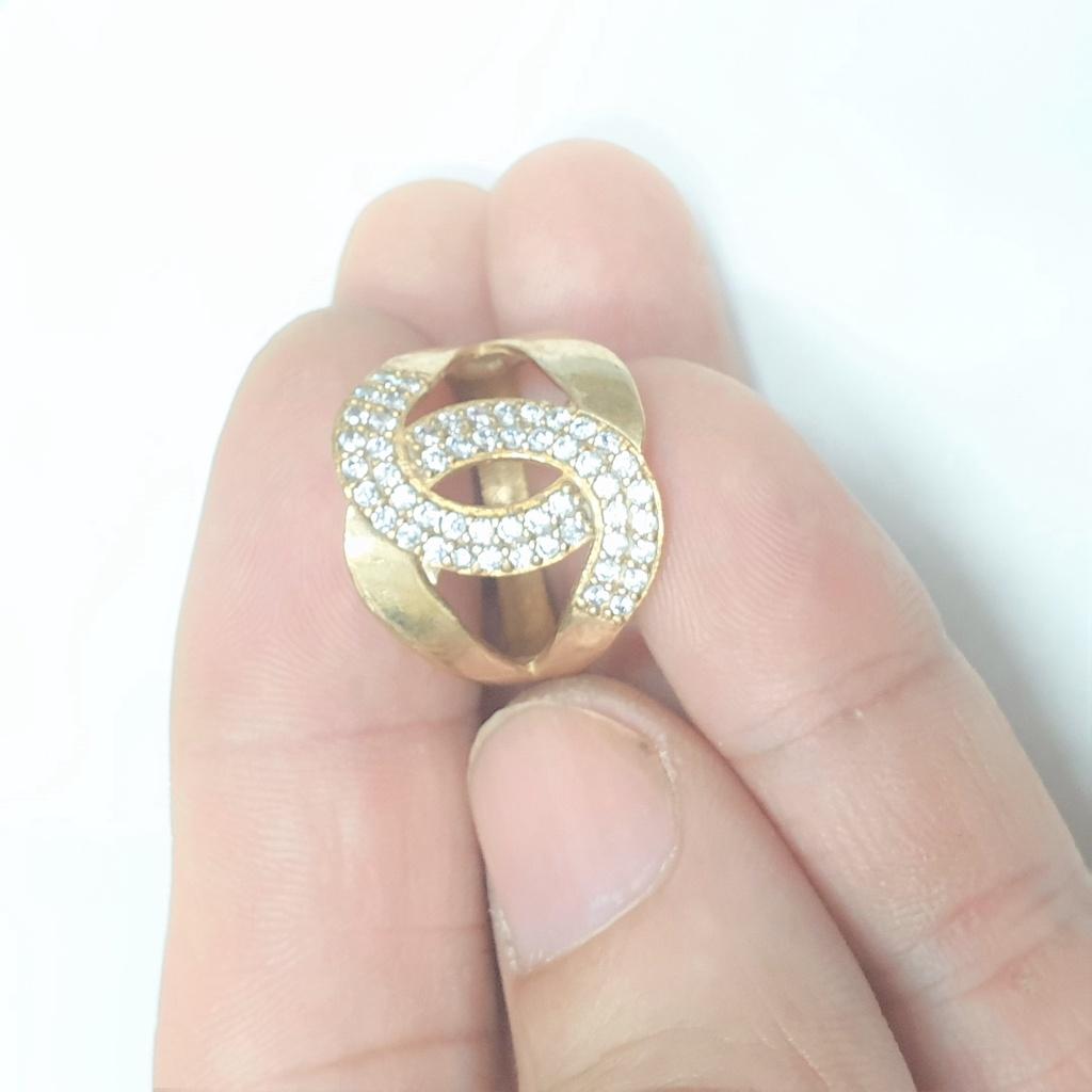 Nhẫn Nữ Chữ C Đính Đá Vonfram Cao Cấp-Tắm rửa không phai màu,BH 5 năm dùng