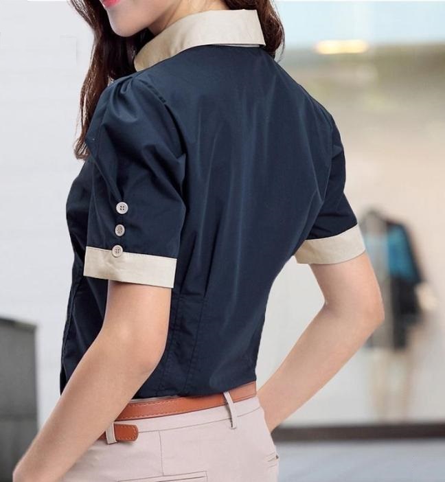 Áo sơ mi nữ công sở, áo sơ mi ngắn tay thiết kế dáng ôm, phối đồ đi làm xinh S31