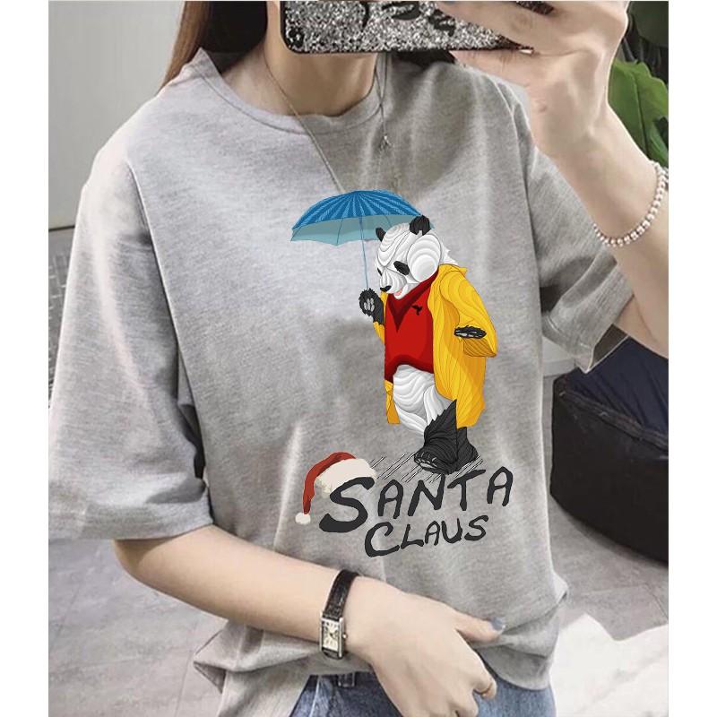 Áo Thun Lỡ UNISEX Bear Santa Claus Cao Cấp | Áo Form Rộng Noel Xmas Giáng Sinh