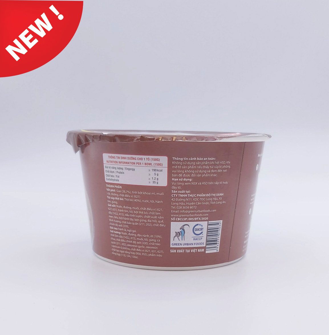 Lốc 6 tô Phở bò ăn liền NGON 150g có thịt bắp