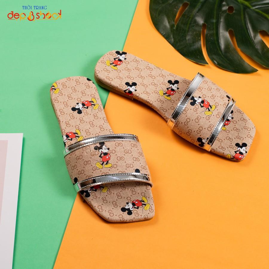Dép nữ thời trang quai ngang hình Micky HOT TREND Dep&shock