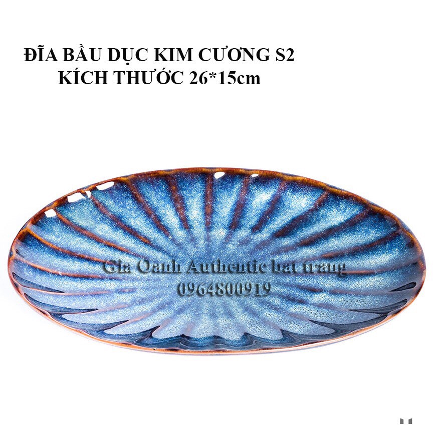 KHAY CÁ - Khay bầu dục đựng đồ ăn lẩu, tiệc - gốm sứ men xanh hỏa biến cao cấp - Chuyên dùng nhà hàng khách sạn 5 sao