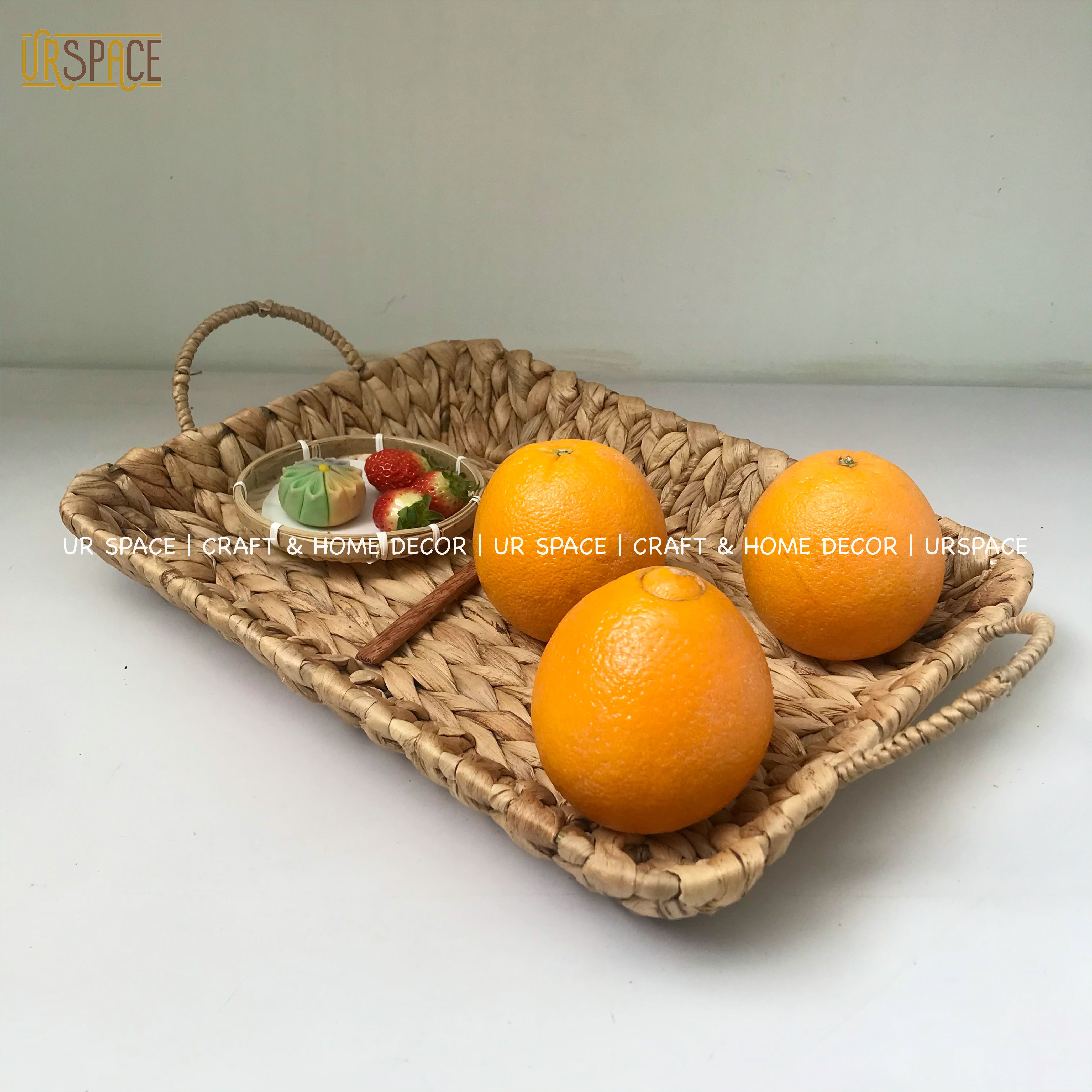 Khay lục bình chữ nhật URSPACE đựng trái cây, bánh kẹo, trang trí decor / RECTANGLE HYACINTH TRAY