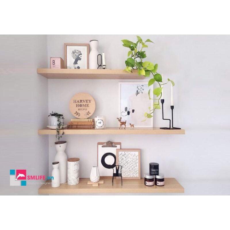 Sét 3 thanh kệ vân gỗ trang trí treo tường