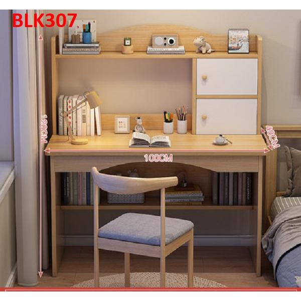 Bàn làm việc, bàn học liền kệ bằng gỗ BLK307