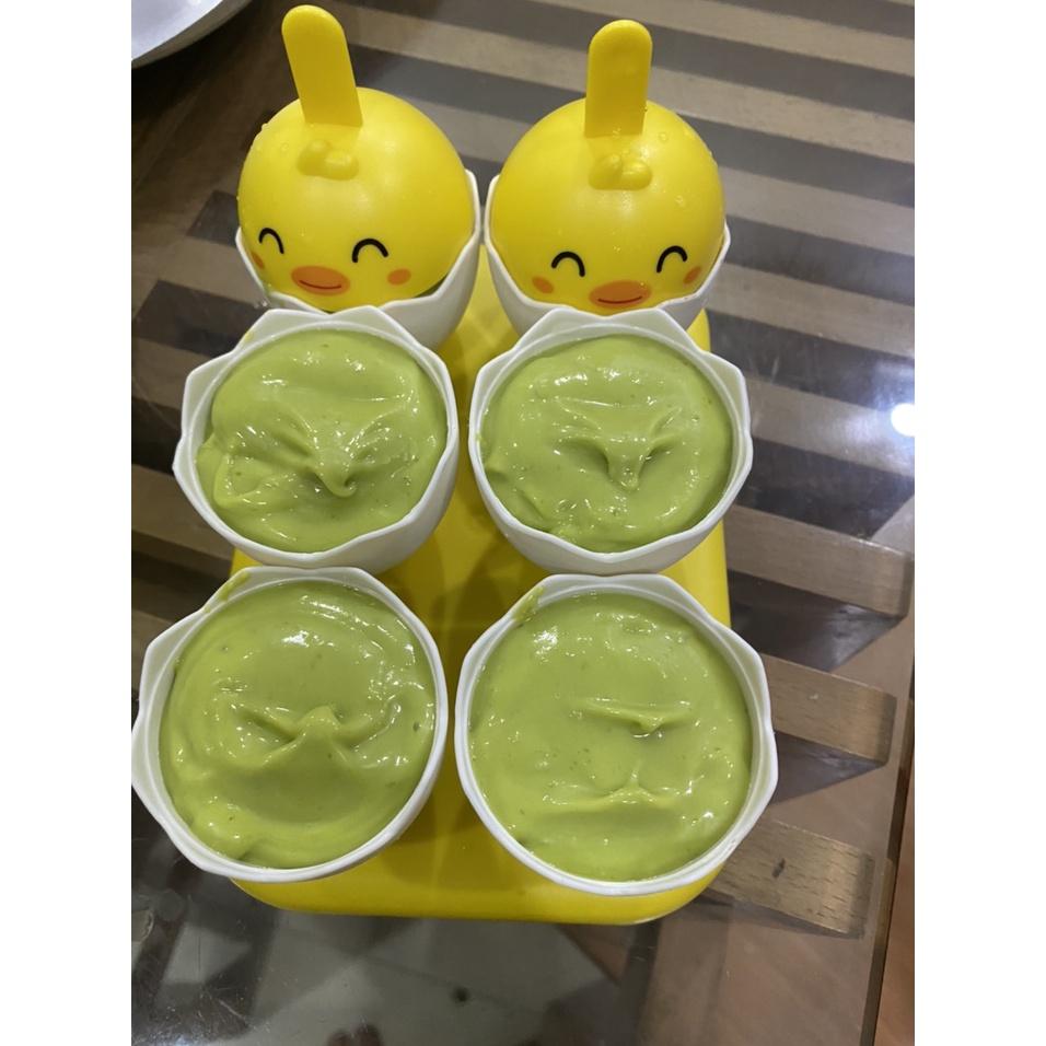Khuôn Làm Kem Hình Quả Trứng Gà Cute Bộ 6 Khuôn Làm Kem Đáng Yêu Màu Vàng Có Chân Đế Chắc Chắn BAONGU