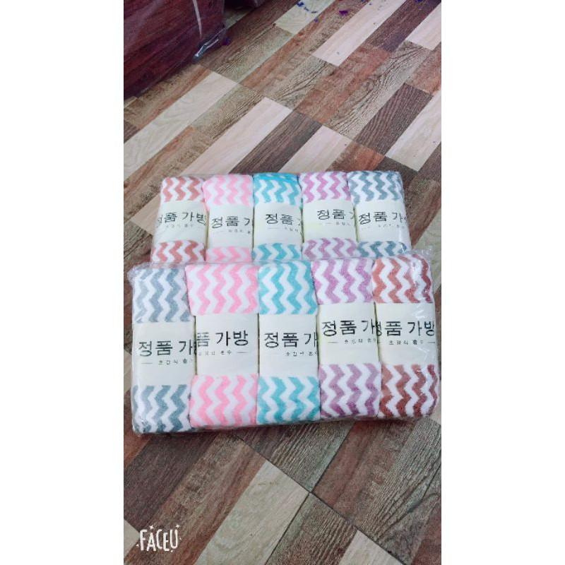 ️ Khăn Mặt Lông Cừu Hàn Quốc Vân Kẻ Sọc