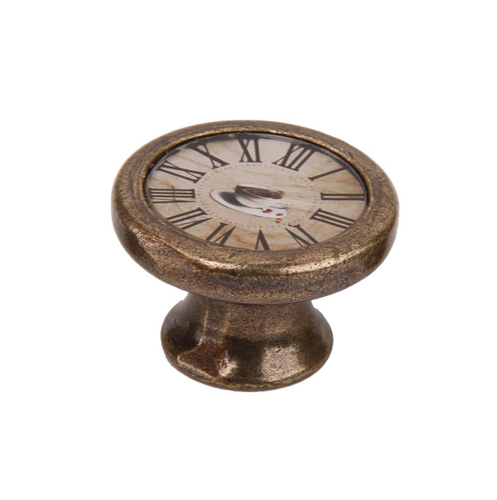 Retro Style Home Furniture Pull Knob Decorative Zinc Alloy 36mm Dia 2 Sets