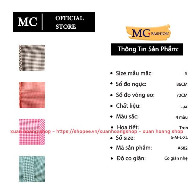 Áo Sơ Mi Nữ Dài Tay Kẻ Sọc Caro Đẹp Dáng Công Sở Mc Fashion, Màu Hồng, Xanh, Nâu Tây, Đỏ, Trắng, Cam A682
