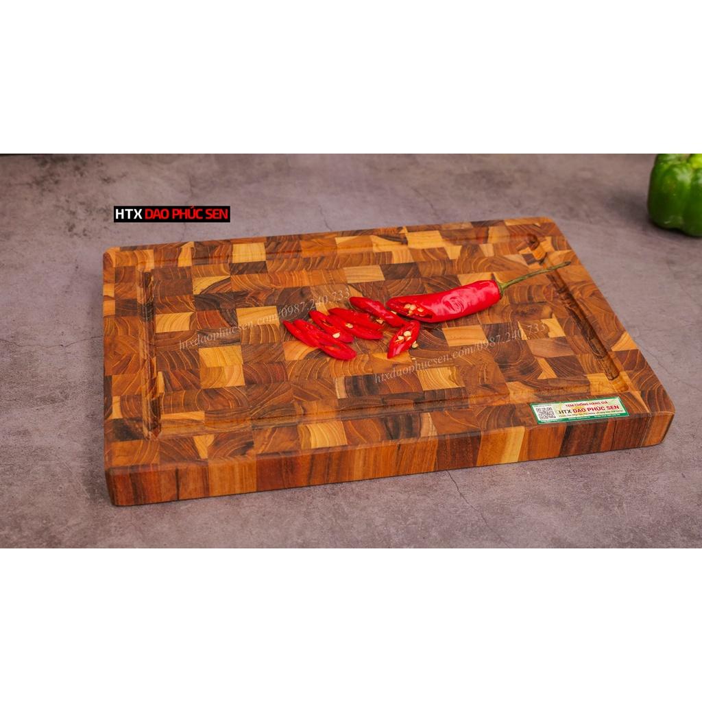 Thớt Gỗ Teak Cao Cấp - Cắt Thái, Trang Trí - 30x20x2,5cm - DC01 | HTX DAO PHÚC SEN