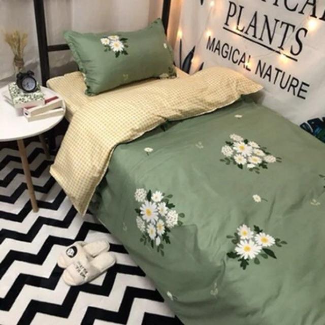 Set Cotton Poly Nhập Khẩu Cao Cấp Mẫu Mới Nhất 2020 Cúc Hoạ Mi Xanh