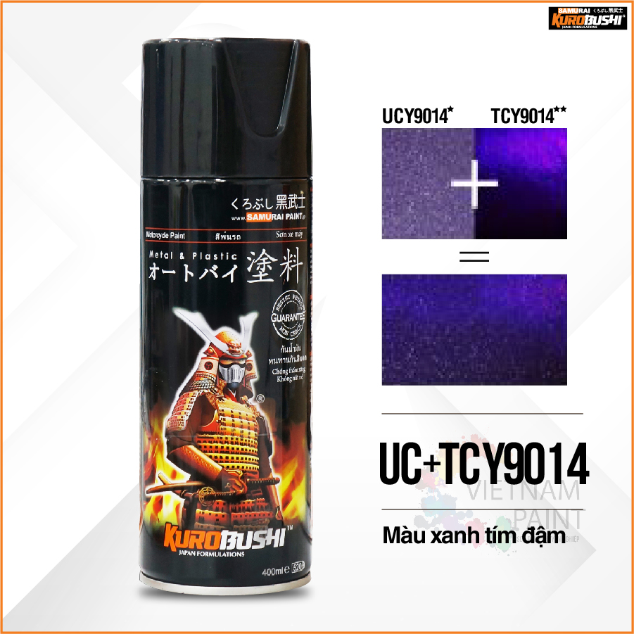COMBO Sơn xịt Samurai Kurobushi - Màu tím đậm Yamaha UC+ TC Y9014