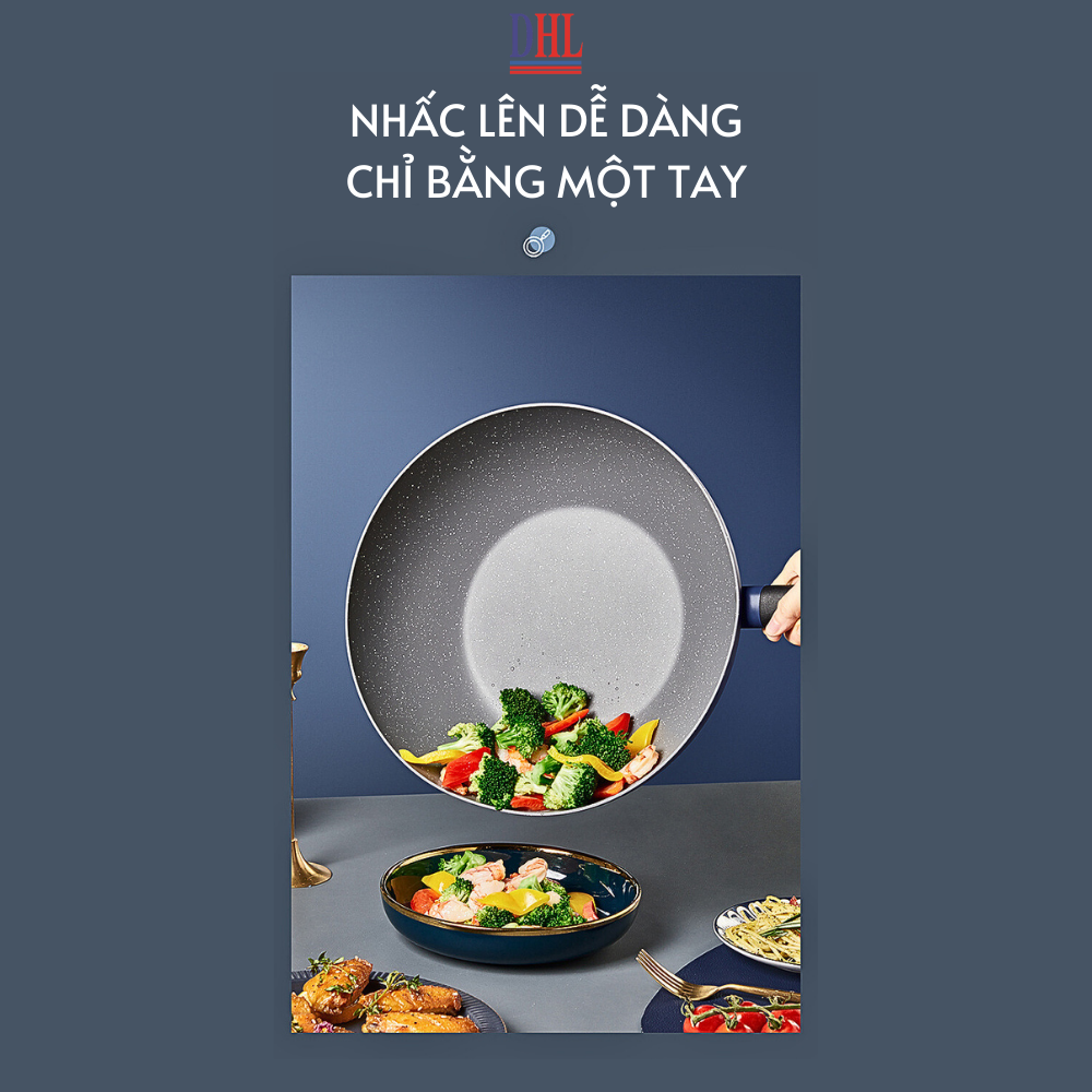 Bộ nồi chảo chông dính 4 món vân đá cao cấp hàn quốc Cooker King siêu bền- Hàng chính hãng