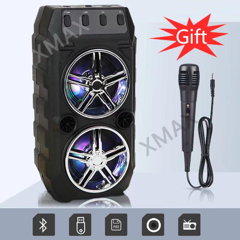 Loa bluetooth không dây karaoke loa kép Super Volume di động ngoài trời chất lượng cao Home Audio Square Dancing Micro Màu sắc: Microphone đỏ