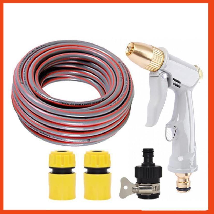 Bộ dây vòi xịt nước rửa xe, tưới cây tăng áp 3 lần, loại 7-10m 206846