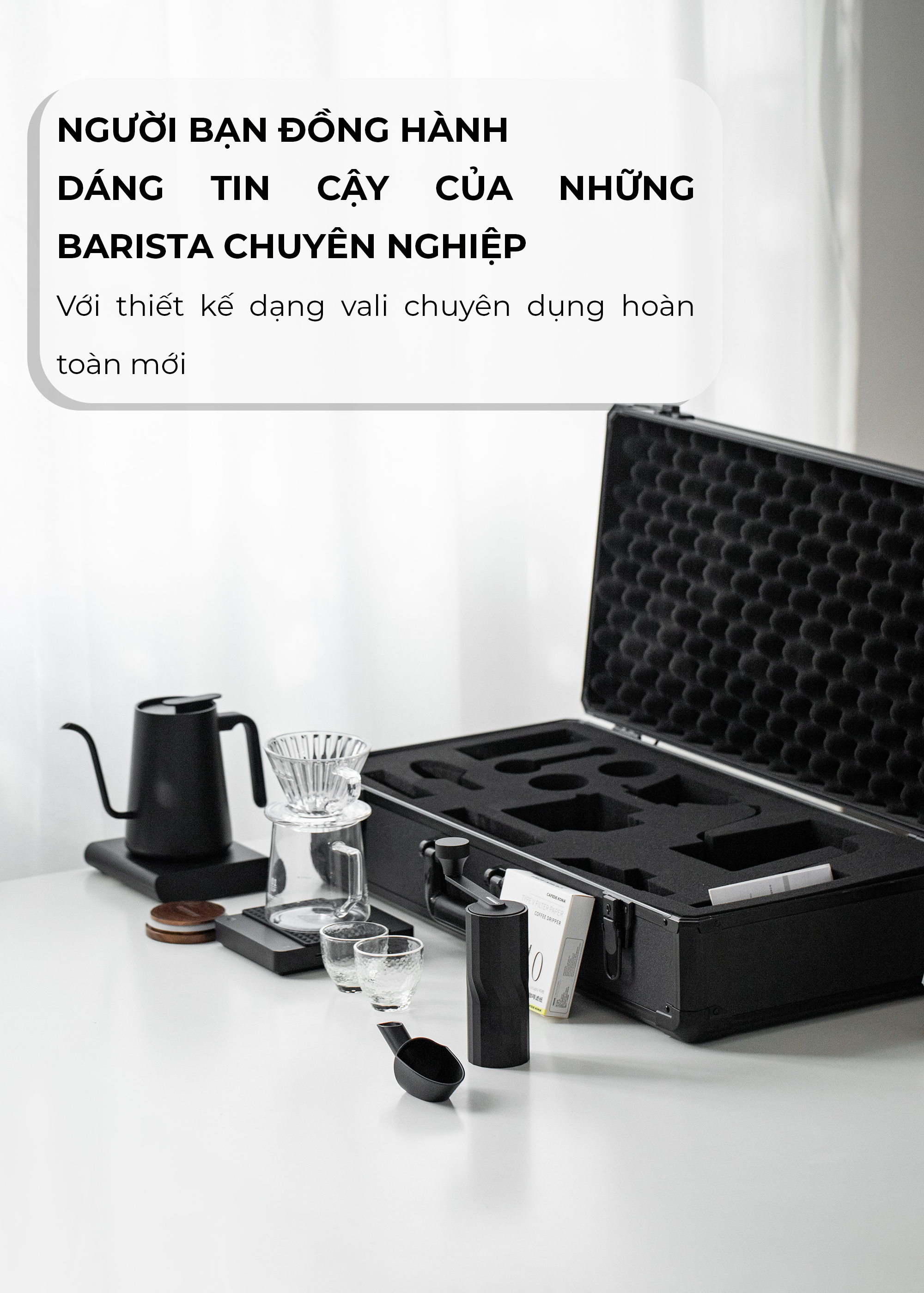 COMBO bộ cà phê V60 BLACK FAMILY CAFE DE KONA