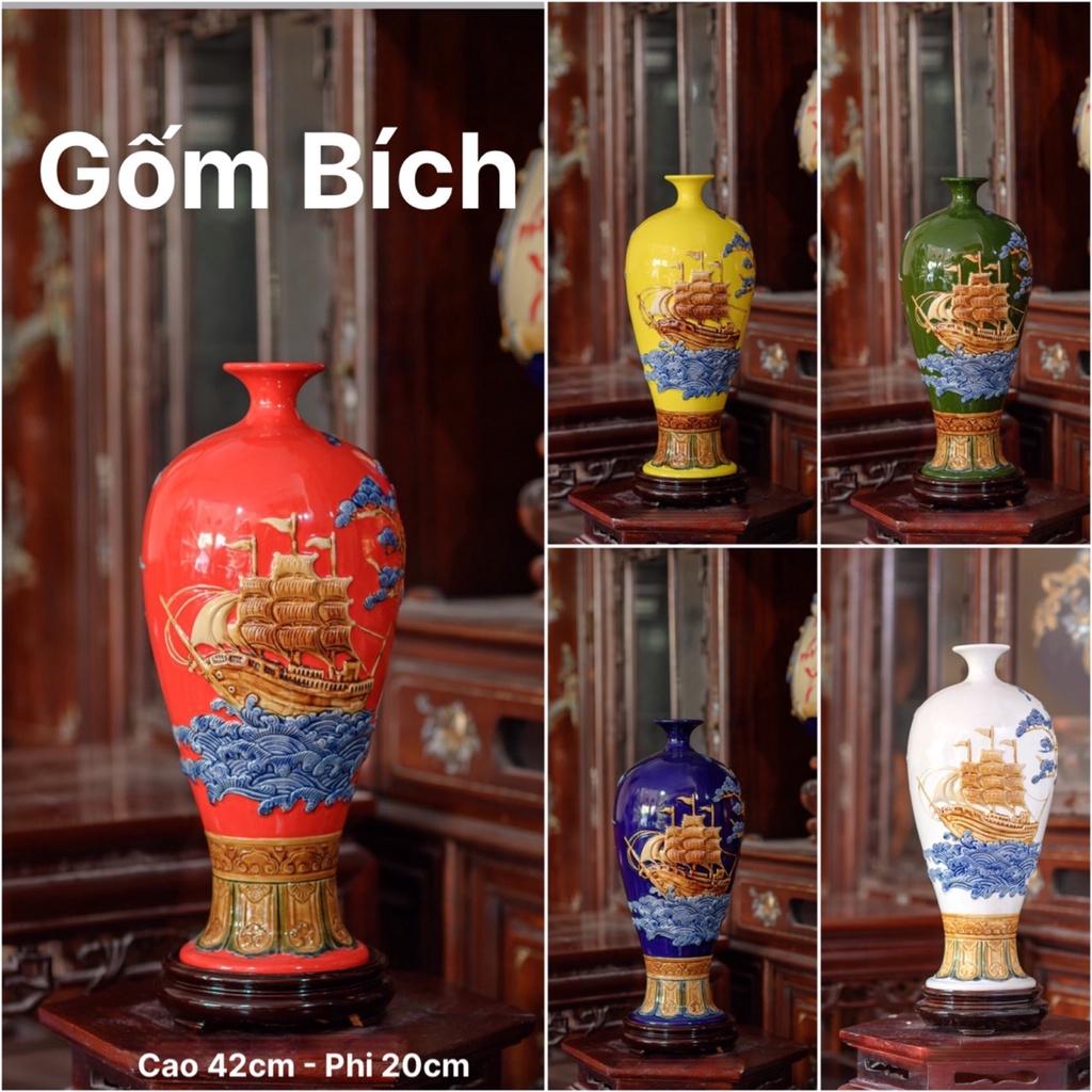 Mai Bình Thuận Buồm Xuôi Gió Cao 42cm Bình Phong Thủy Tài Lộc