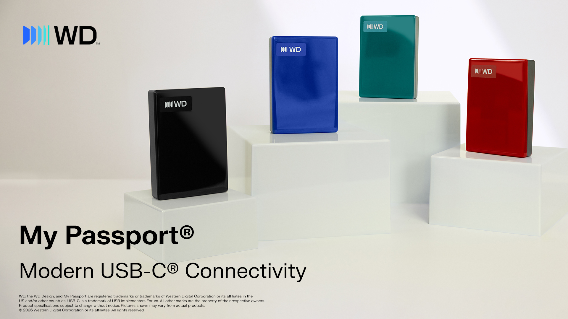 Ổ cứng di động HDD Western Digital My Passport USB-C New tương thích Windows/Mac Hàng chính hãng