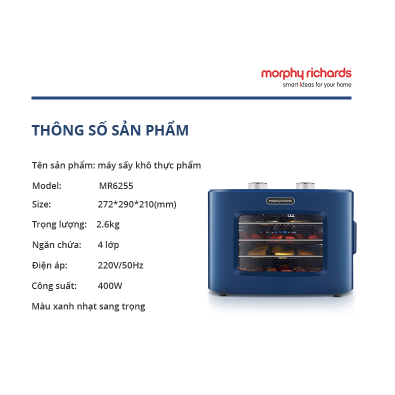 Máy Sấy Thực Phẩm Cao Cấp Morphy Richards - Thương Hiệu Anh- Hàng Chính Hãng