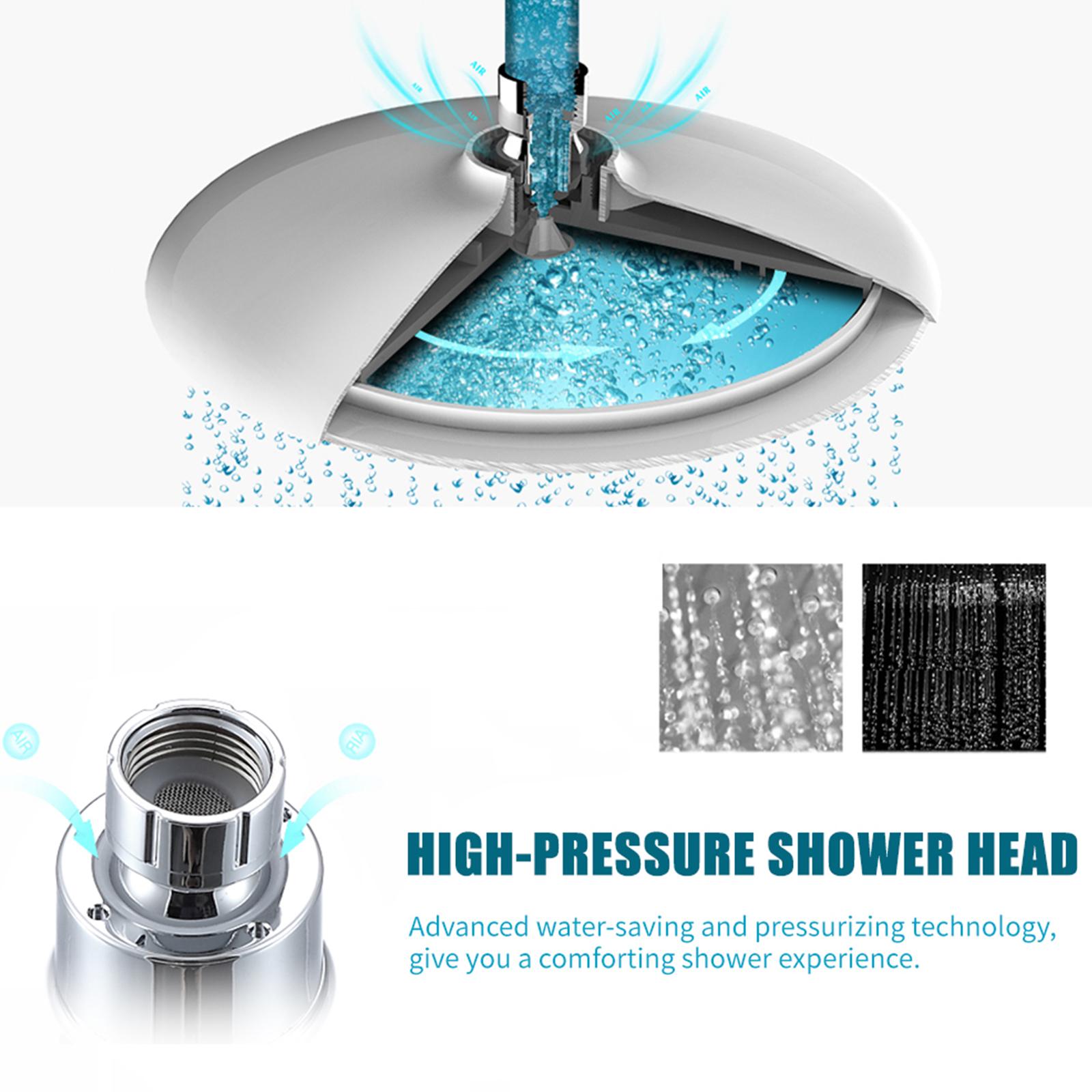 9 Inch Round Rain Showerhead G1/2 High Pressure Shower Head Bathroom Swivel Shower Head Replacement