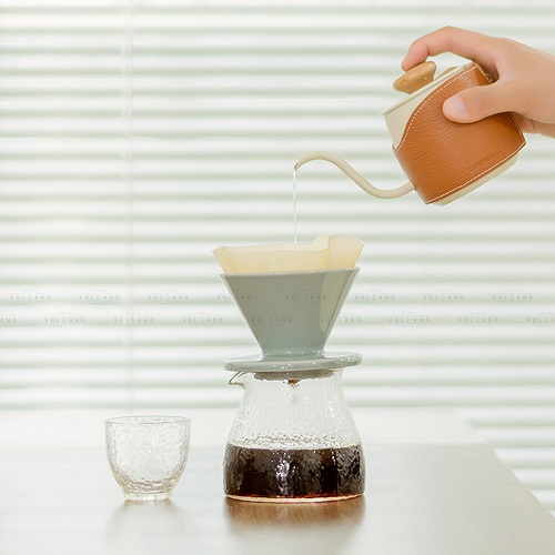 Bộ bình và ly thủy tinh mờ pha cà phê trà Cafede Kona