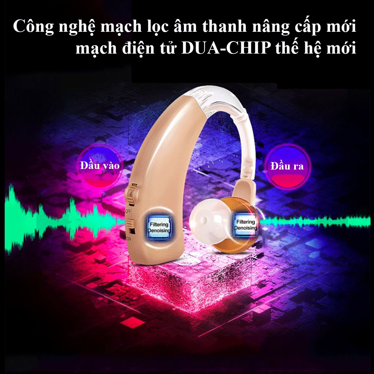 Tai Nghe Nhét tai Tăng Âm - Tai Nghe Tăng Âm Không Dây - Tai Nghe Chip Điện Tử Thông Minh (xoay 360 phù hợp để đeo cho cả hai tai), , pin Lithium - HÀNG CHÍNH HÃNG