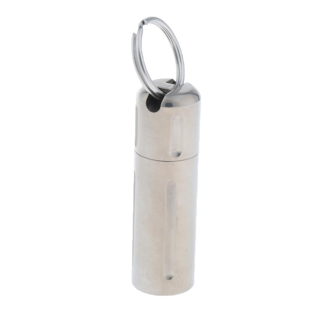 Waterproof Titanium Emergency Pill Box Seal Bottle Storage