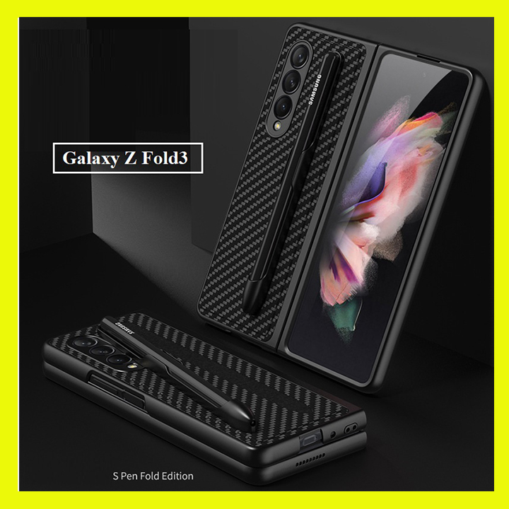 Ốp lưng da xịn dành cho SamSung Galaxy Z Fold3 kèm khay đựng bút có thể tháo rời tiện lợi