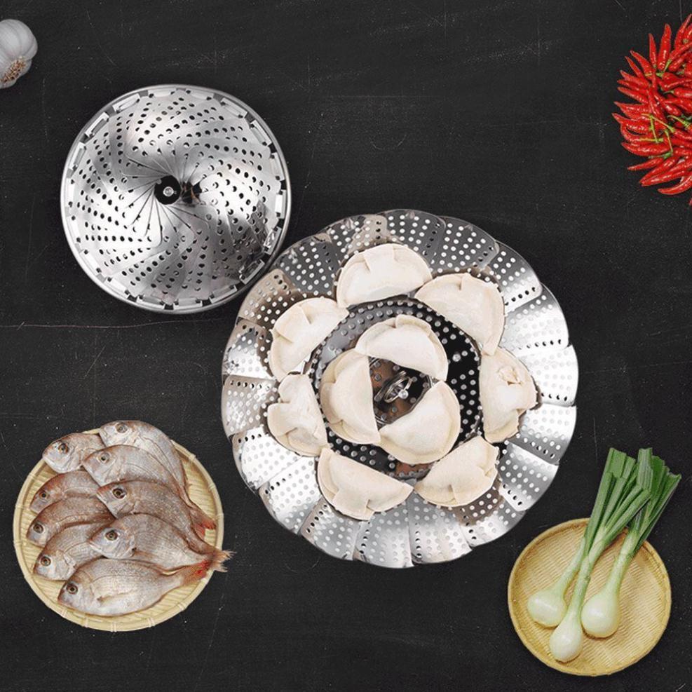 Vỉ hấp inox đa năng có móc cầm