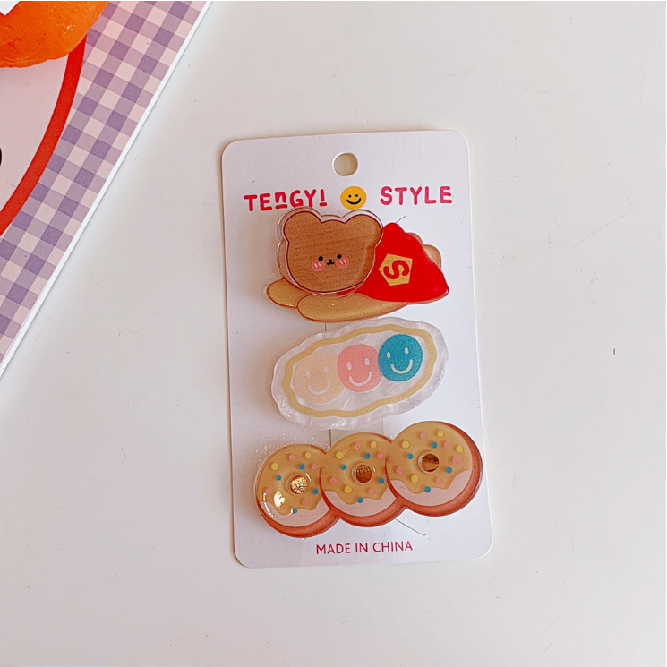 Kẹp cài tóc nữ cute hàn quốc, set 3 món cặp tóc mái xinh cho bé đi chơi chụp ảnh quà tặng trẻ em giá rẻ